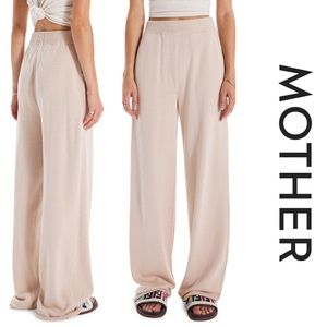NWT MOTHER DENIM The Zesty Hover High Waist Knit Pants in Beige